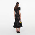 Black Sequin Lace Midi Dress