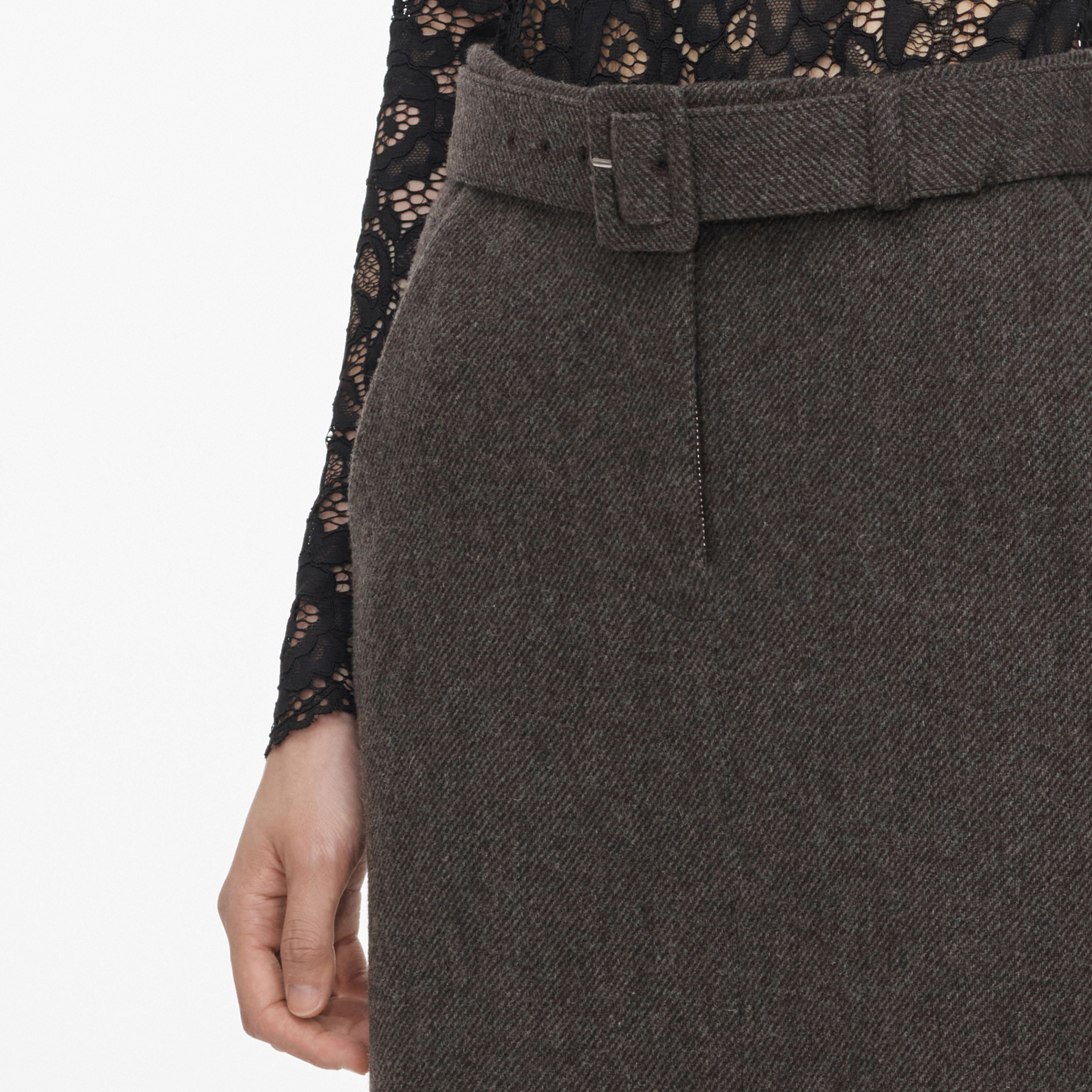 Brown Wool Midi Skirt