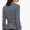 Grey Crystal Trim Knit Midi Dress