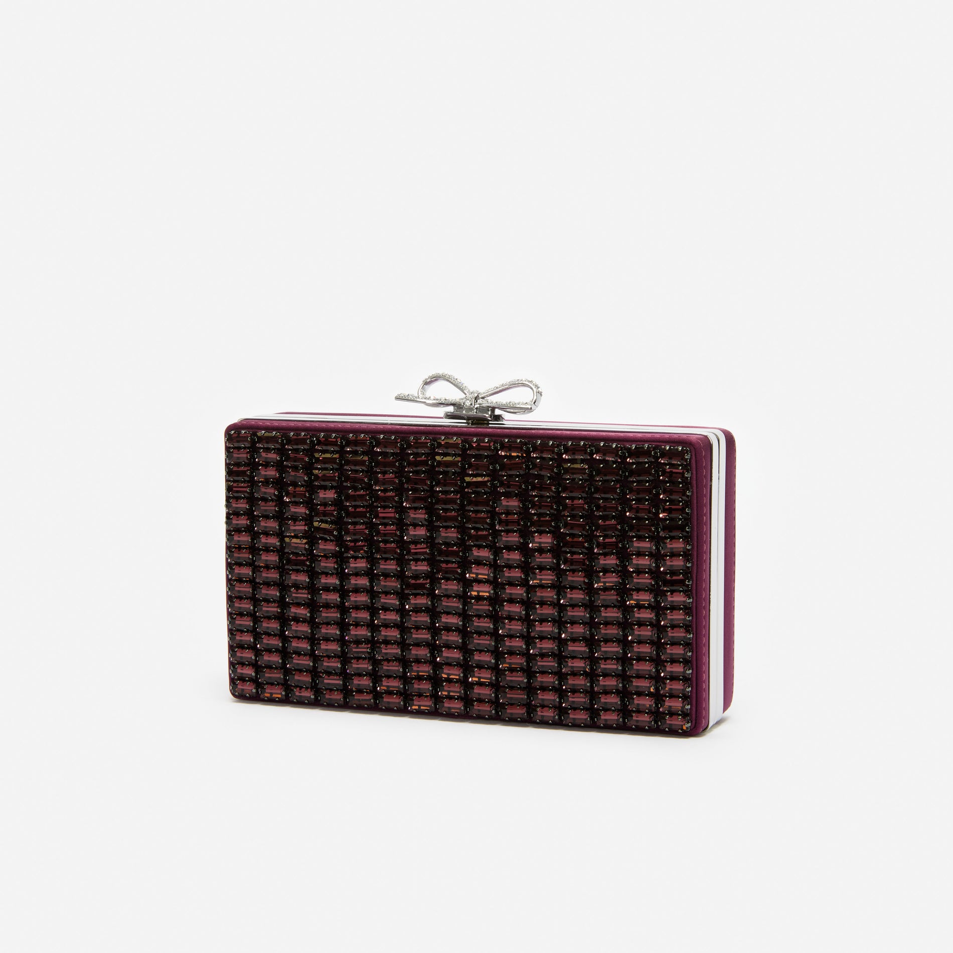 Burgundy Chainmail Clutch Bag