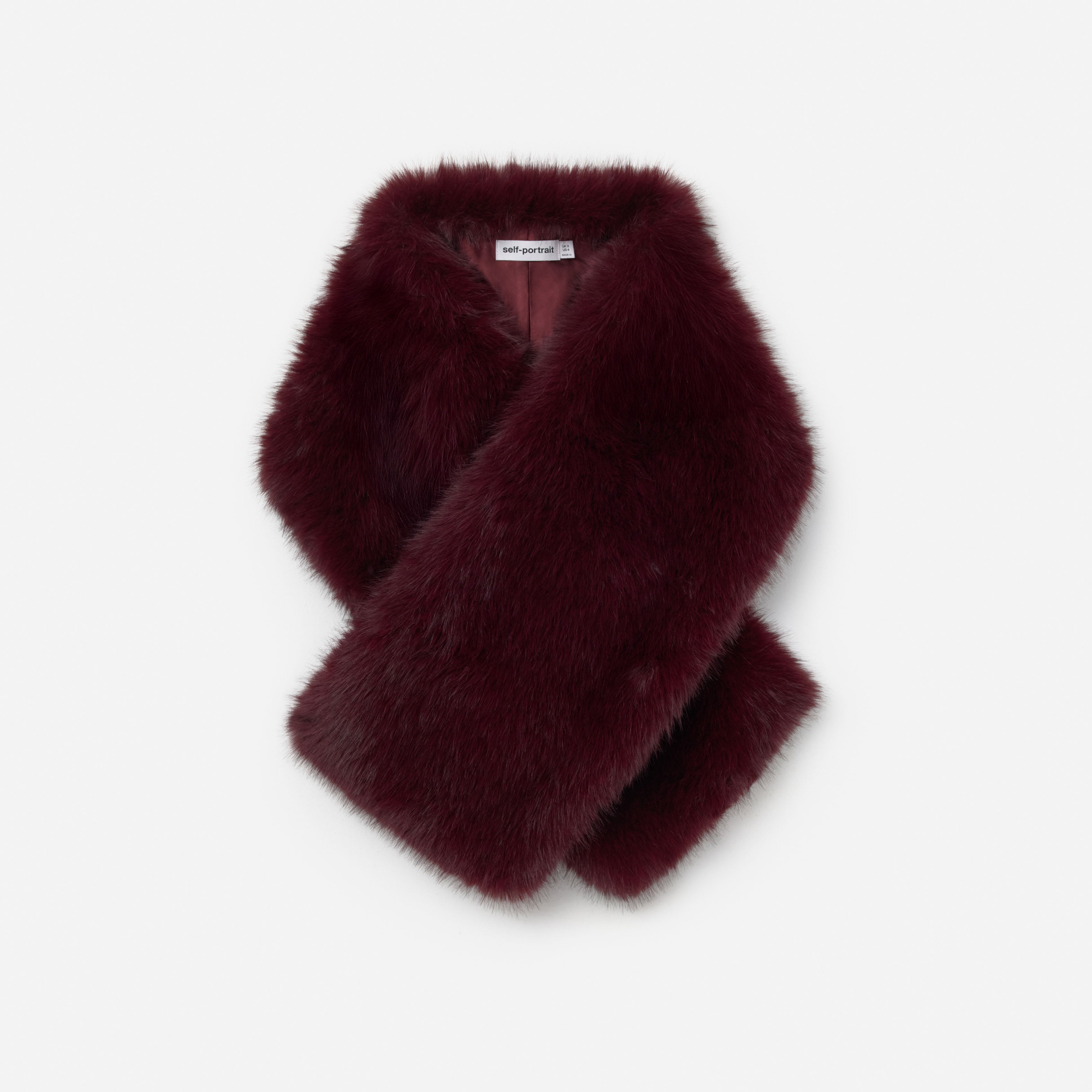 Burgundy Faux Fur Scarf