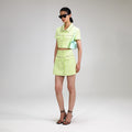 Lime Boucle Mini Skirt