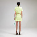 Lime Boucle Mini Skirt