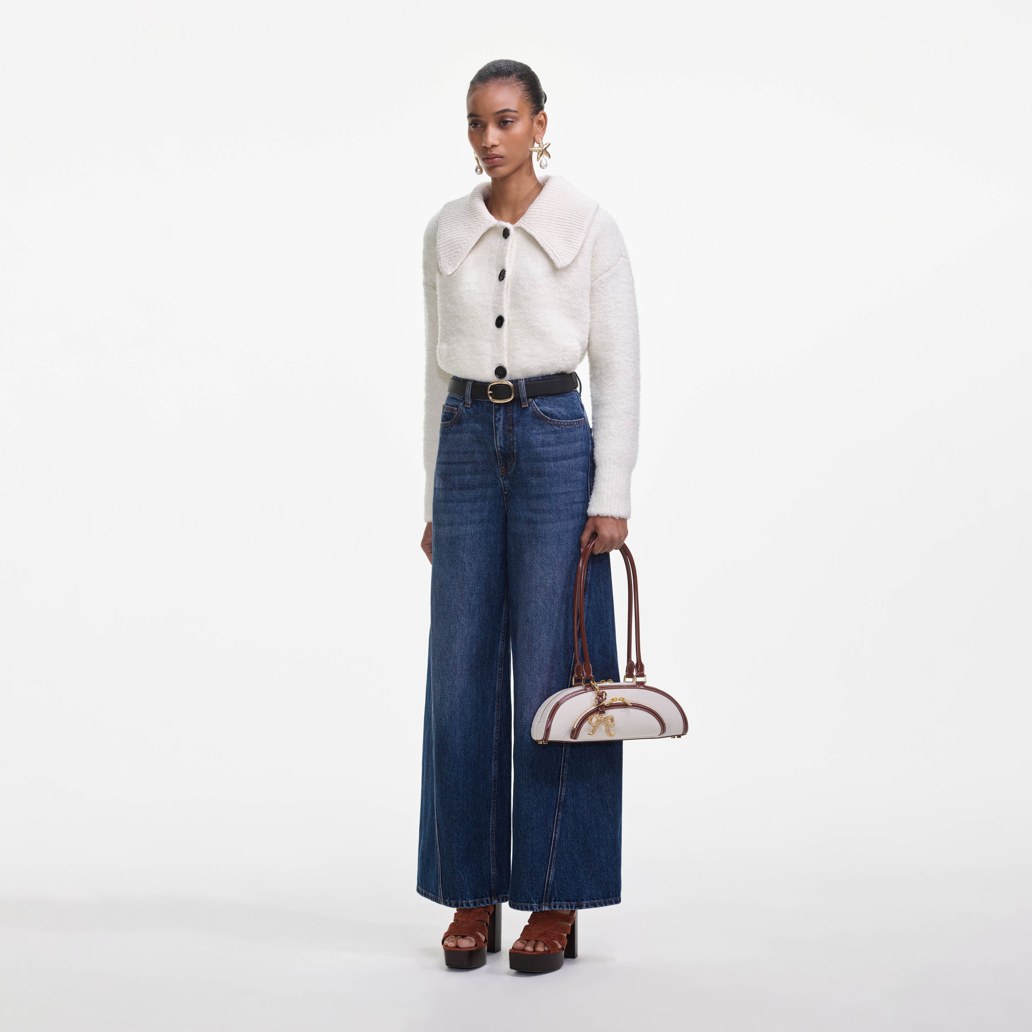 크림 플러피 니트 카디건