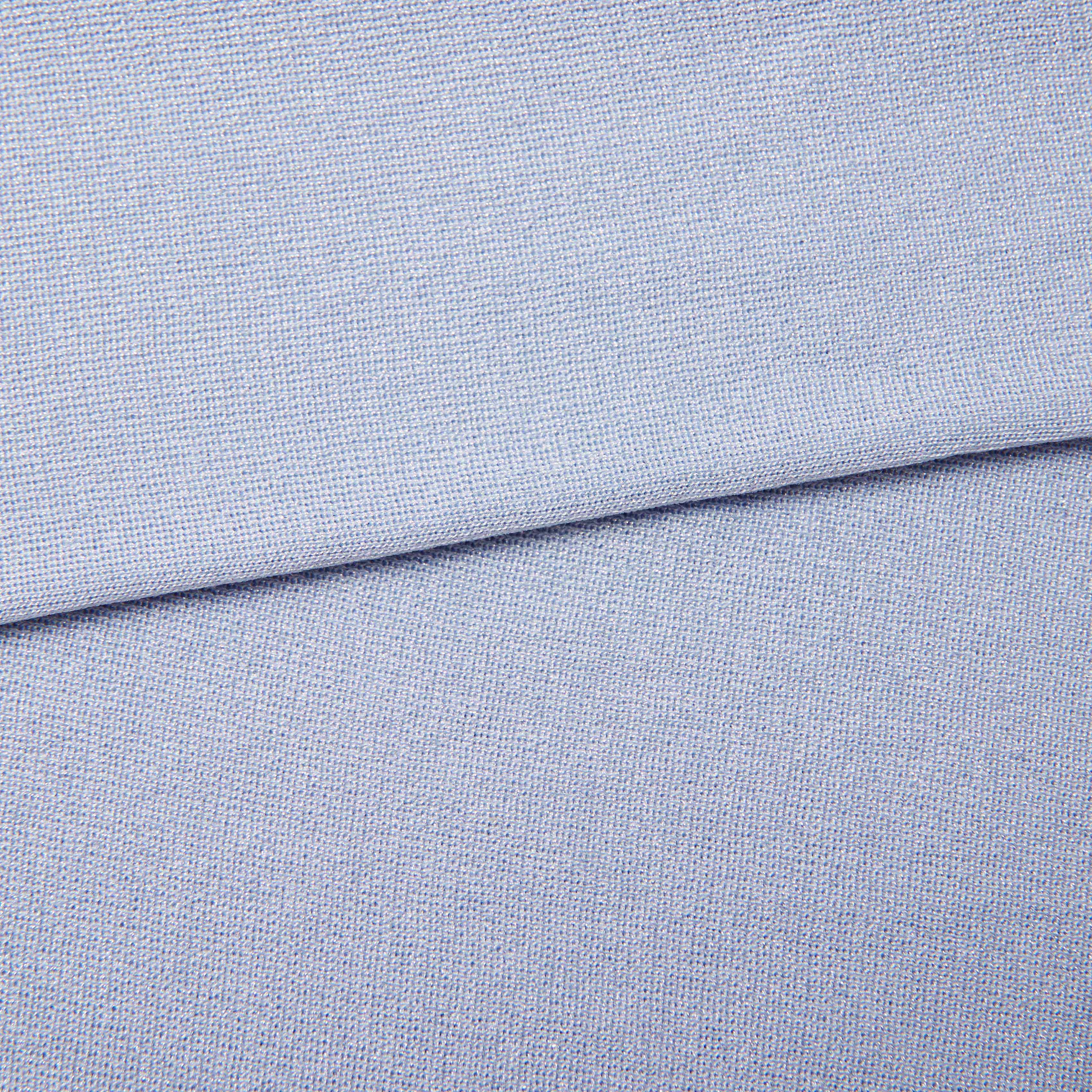 블루 비스코스 니트 미디 스커트