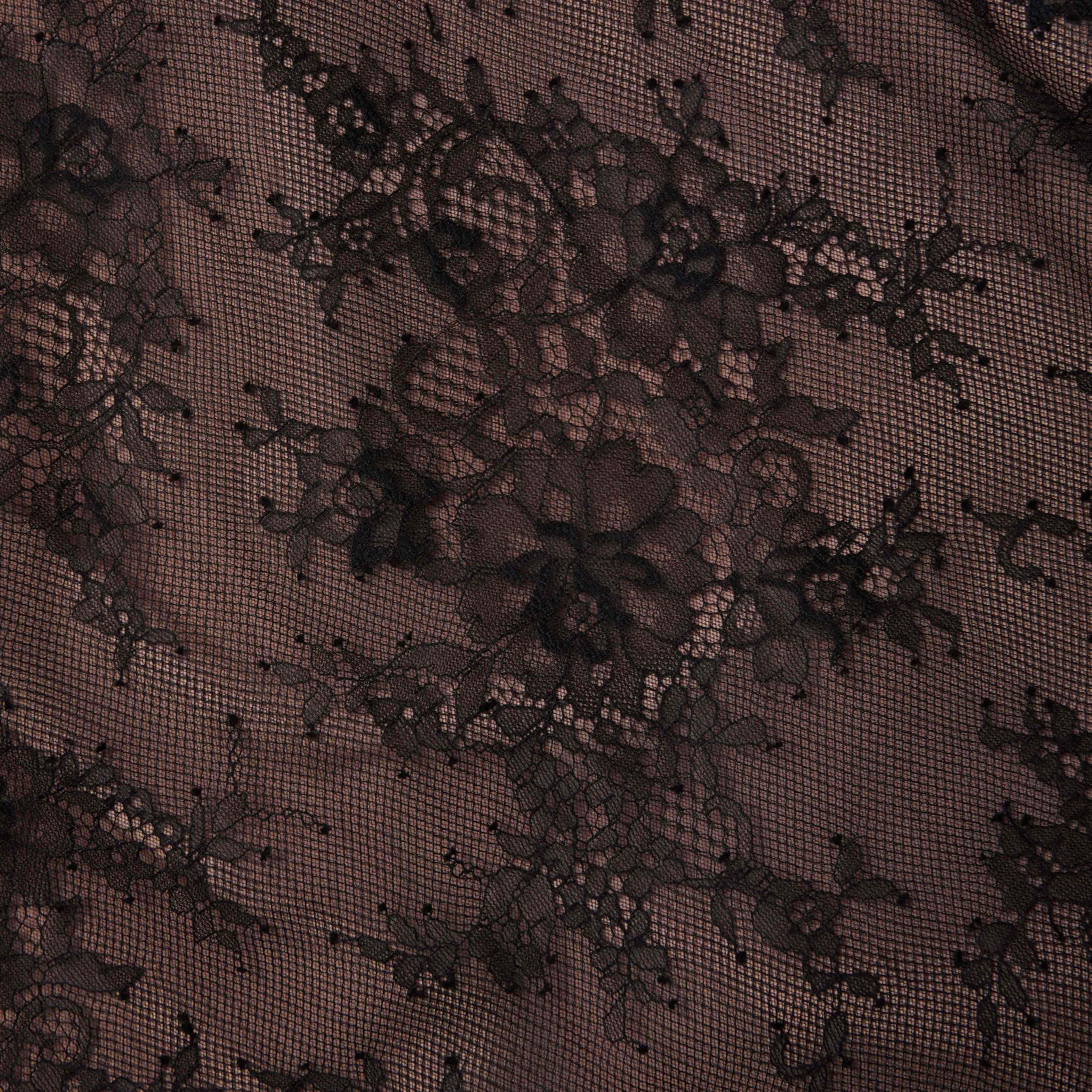 블랙 레이스 미디 스커트