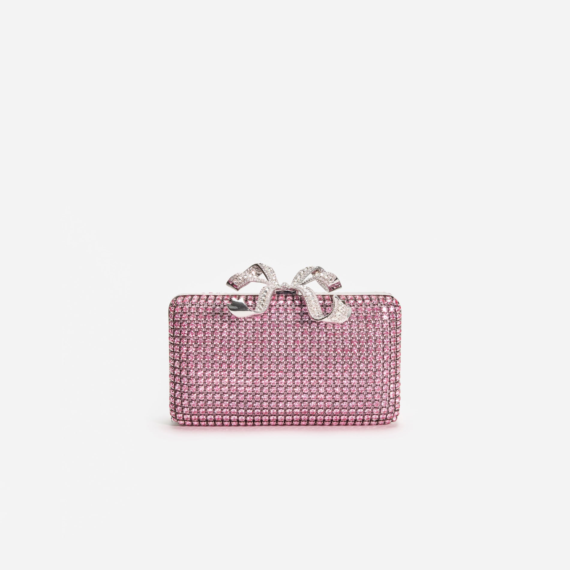 A photo of the Pink Crystal Box Clutch
