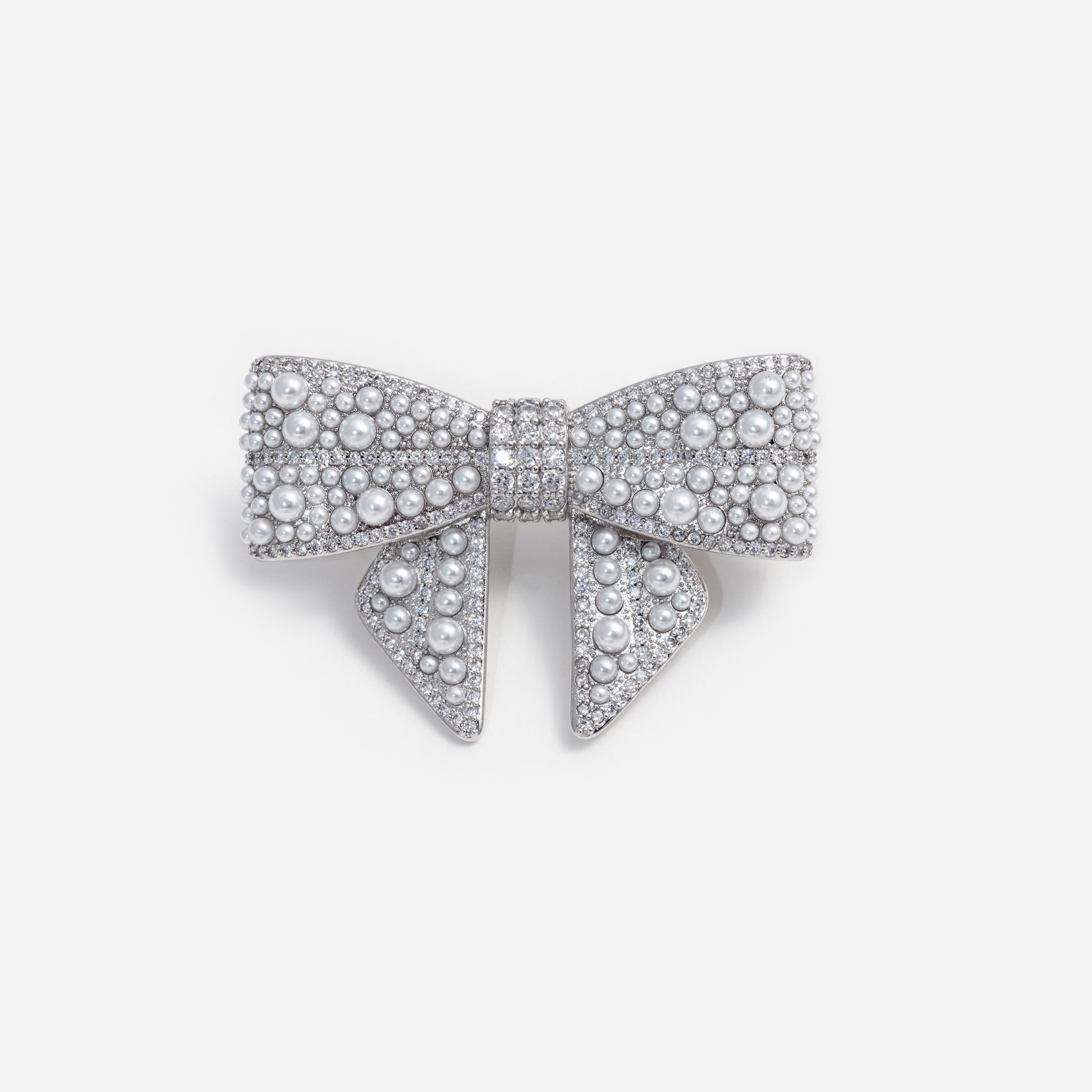 A photo of the Pearl Embellished Bow Hairclip