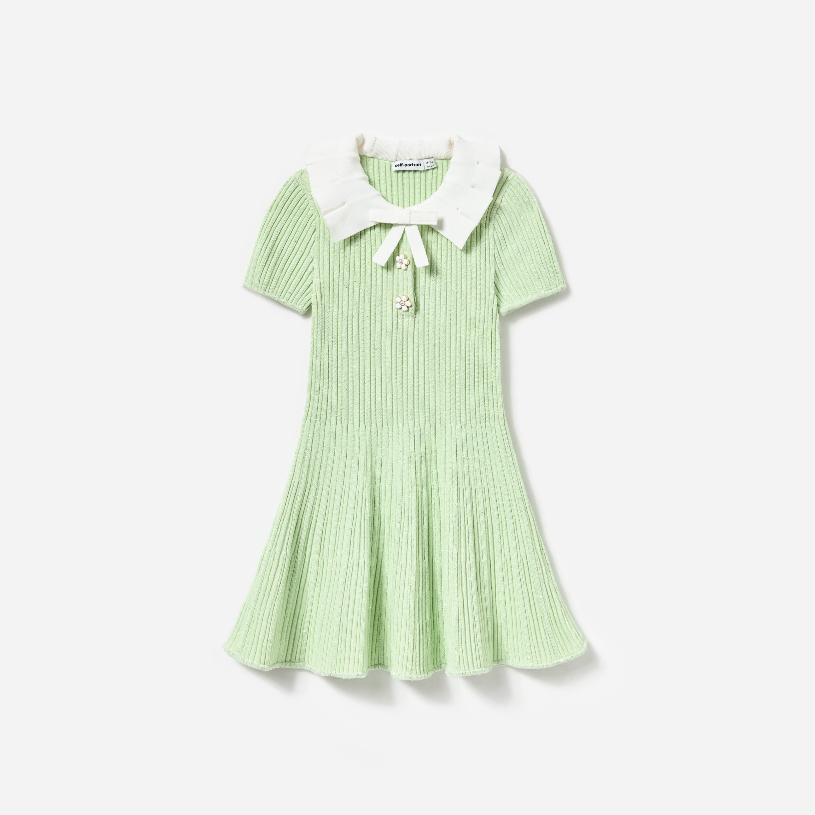 그린 리브 니트 드레스