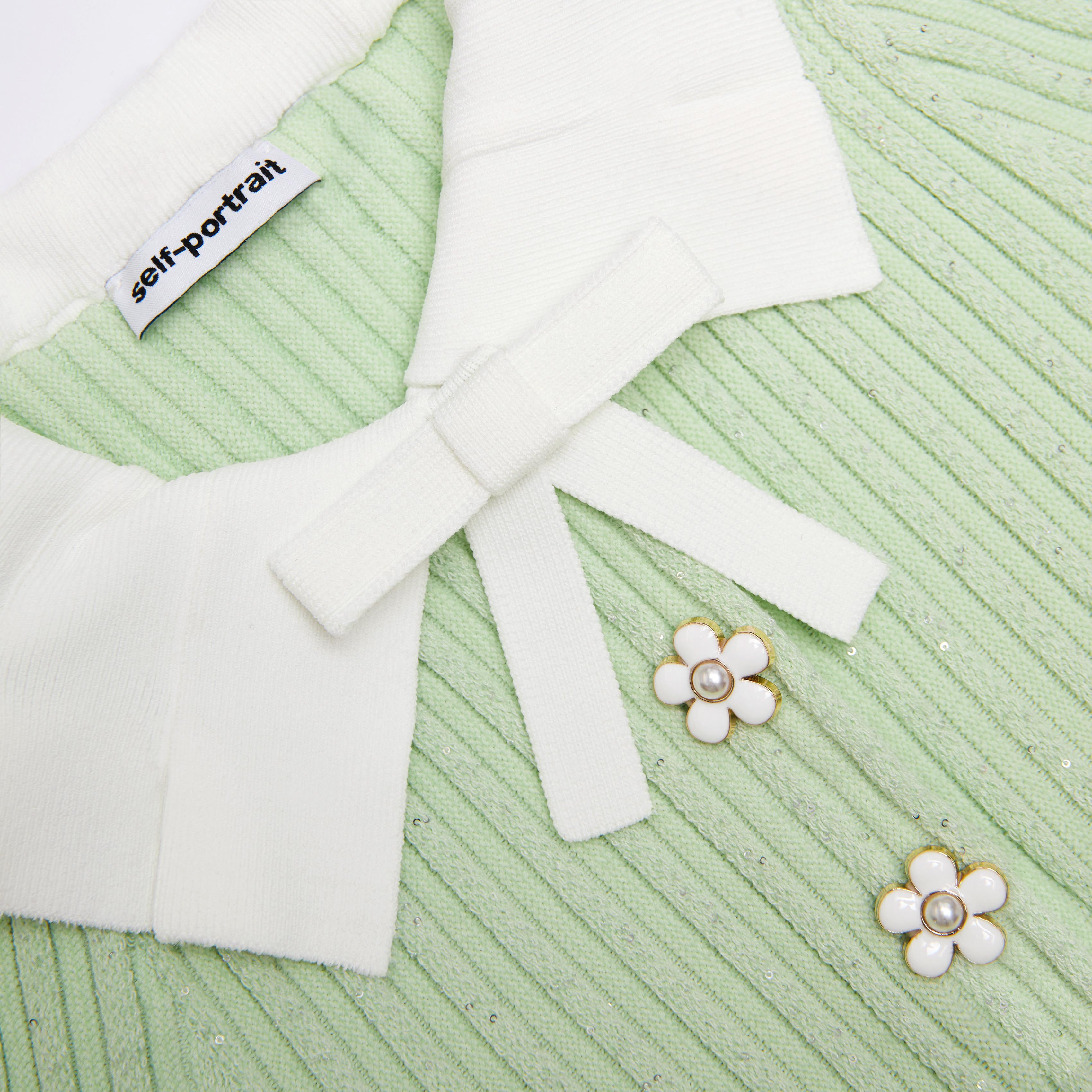 그린 리브 니트 드레스