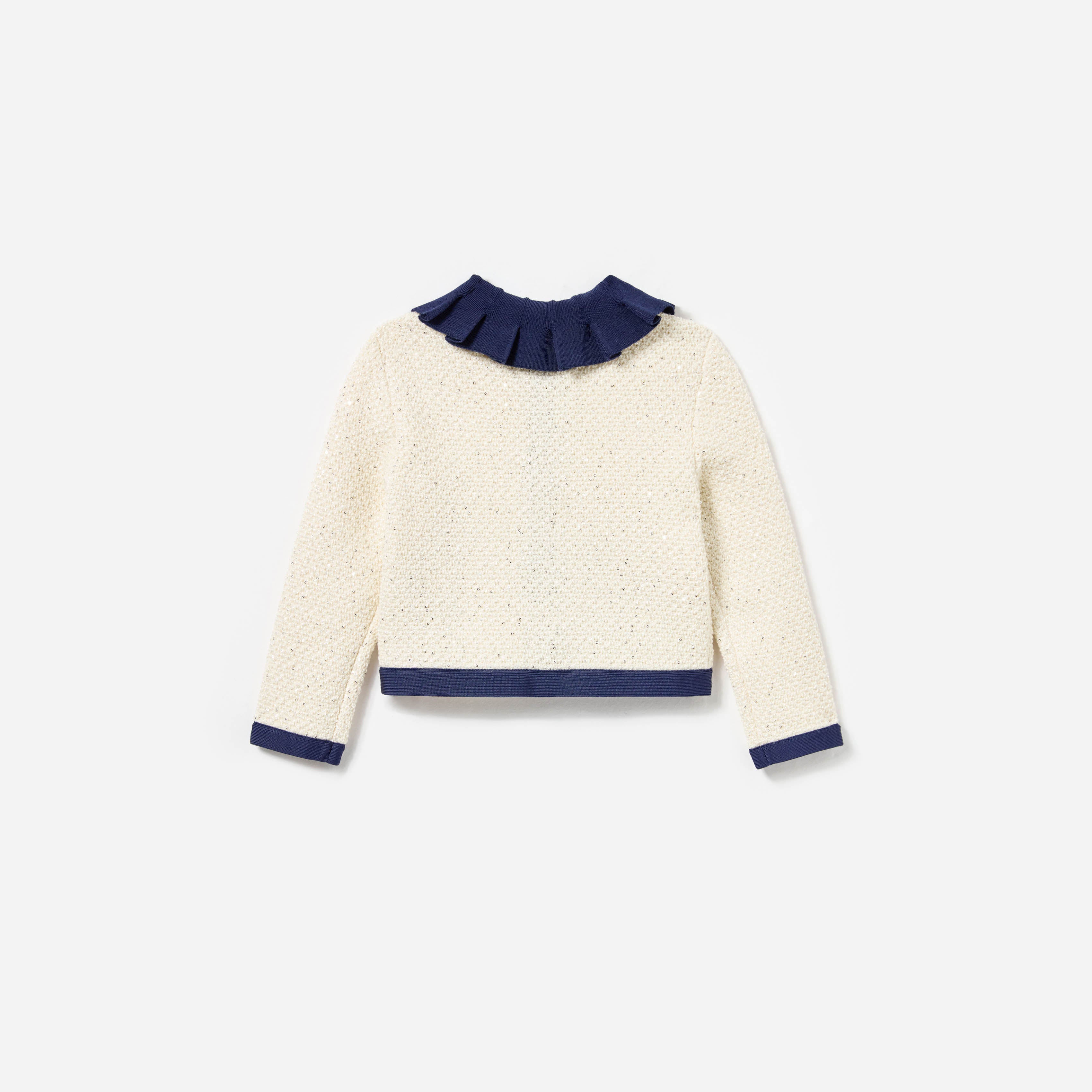 크림 시퀸 니트 카디건