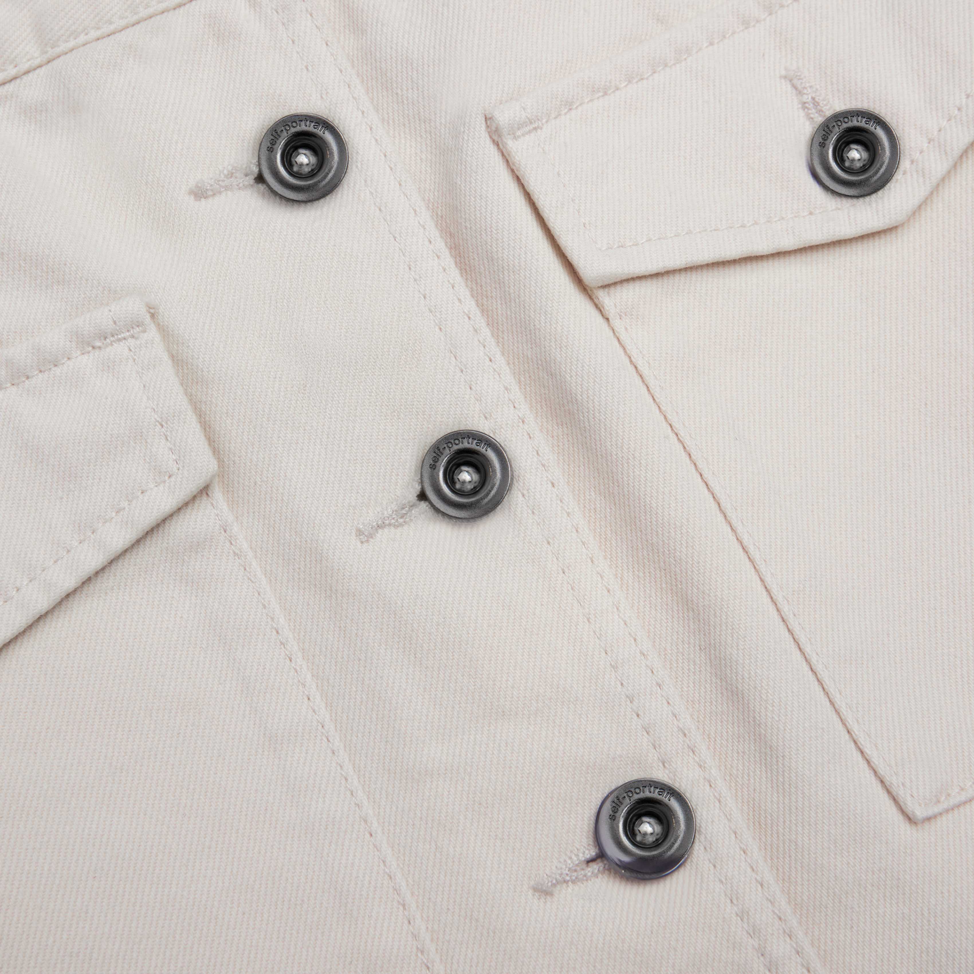 크림 데님 미디 스커트