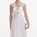 화이트 쉬폰 리본 맥시 드레스