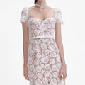 White Fine Lace Midi Dress