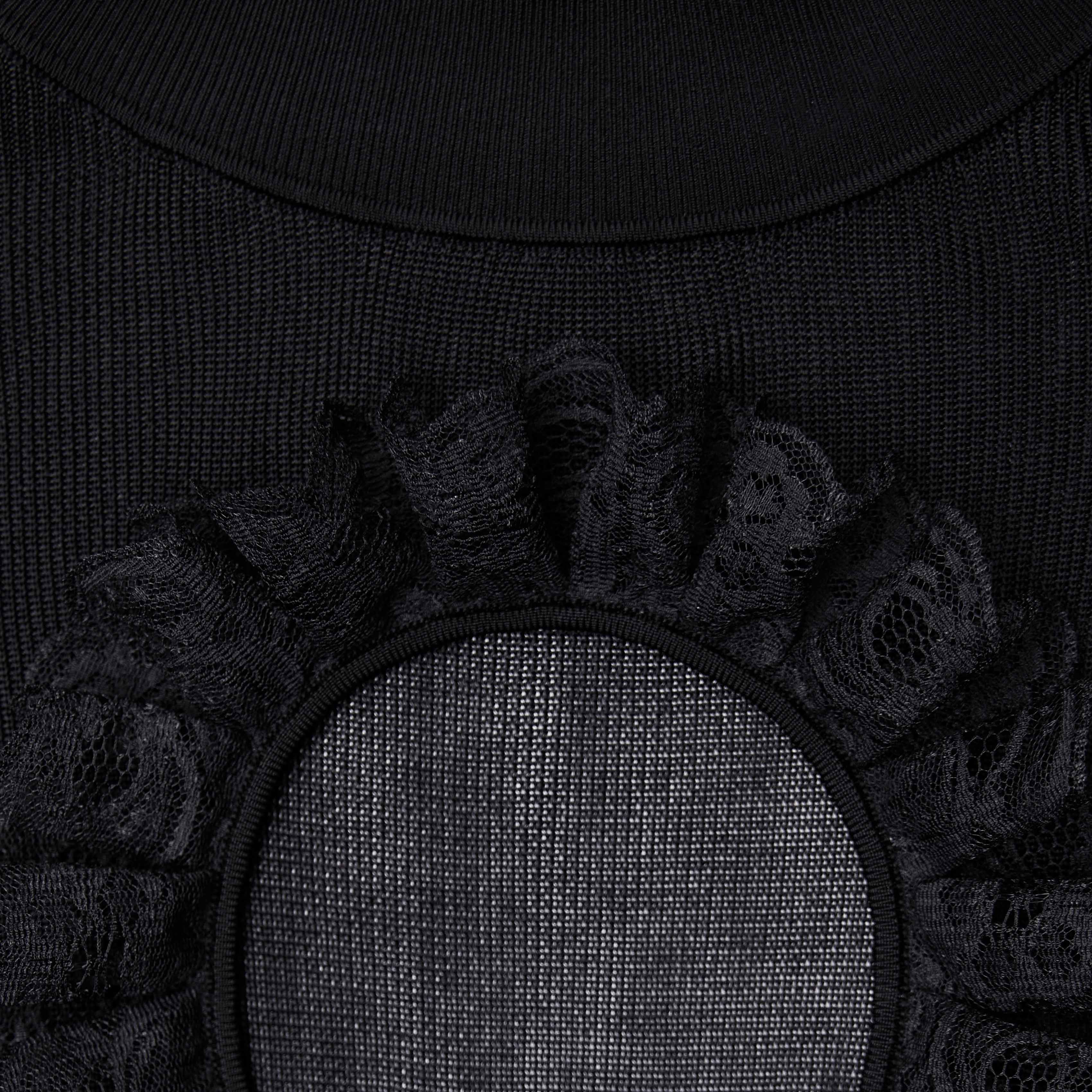 블랙 니트 컷아웃 바디수트