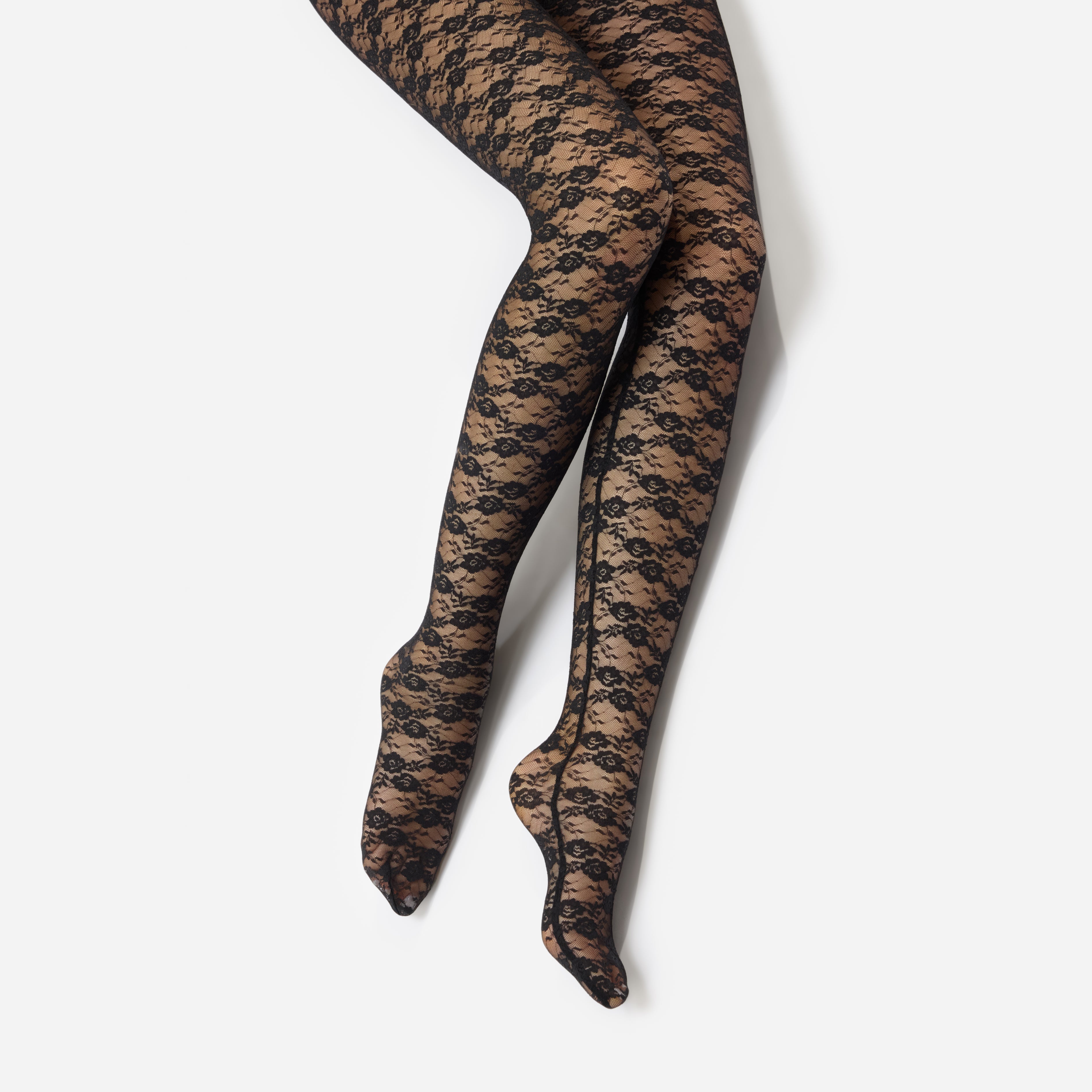 블랙 레이스 타이츠