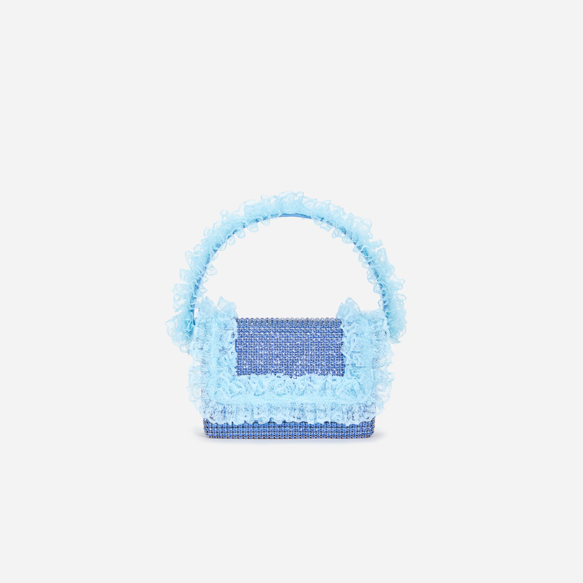 A photo of the Blue Crystal Lace Detail Bag