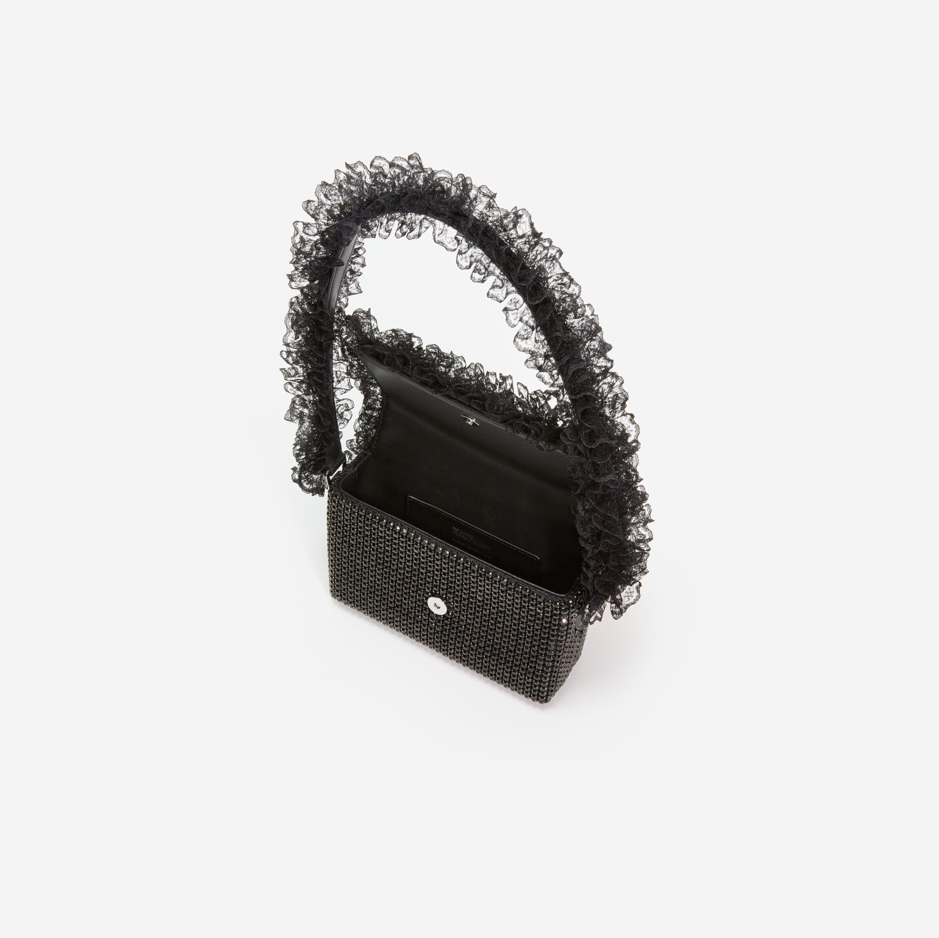 A photo of the Black Crystal Lace Detail Bag