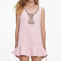 Pink Crepe Mini Dress