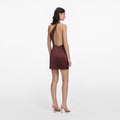 Brown Satin Mini Dress