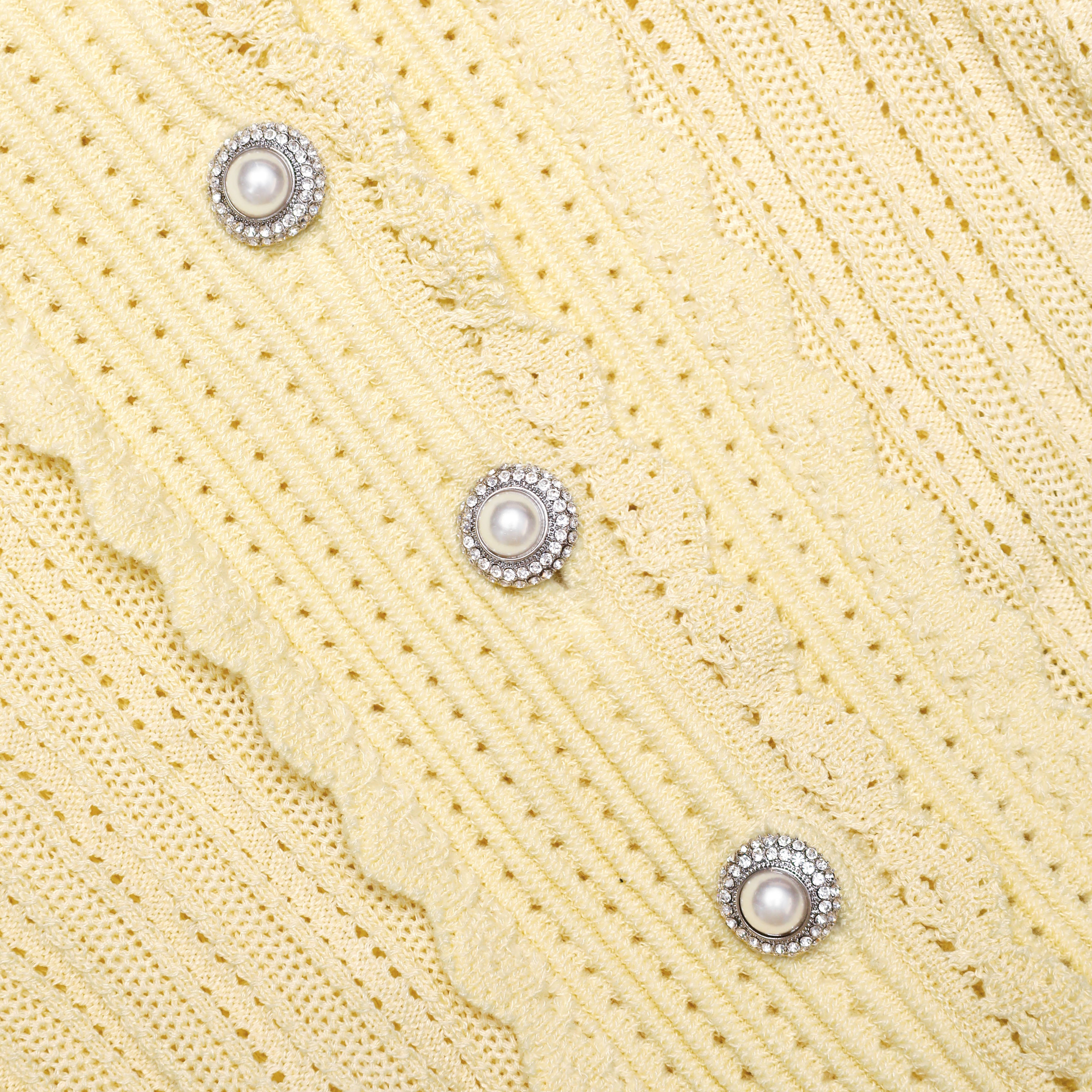 Yellow Pointelle Cardigan