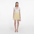 Yellow Pointelle Knit Mini Skirt
