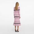Pink Stripe Knit Midi Dress
