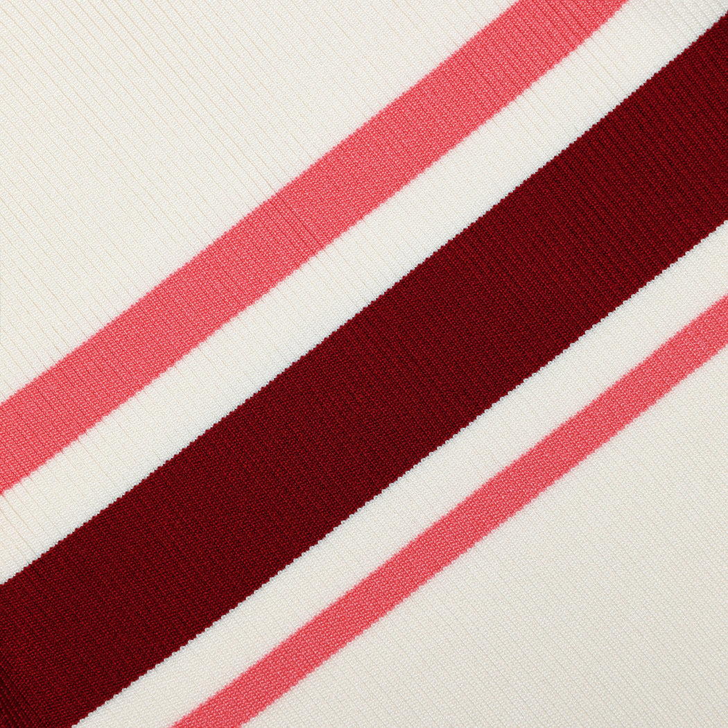 A close up of the fabric for the Cream Stripe Viscose Knit Top