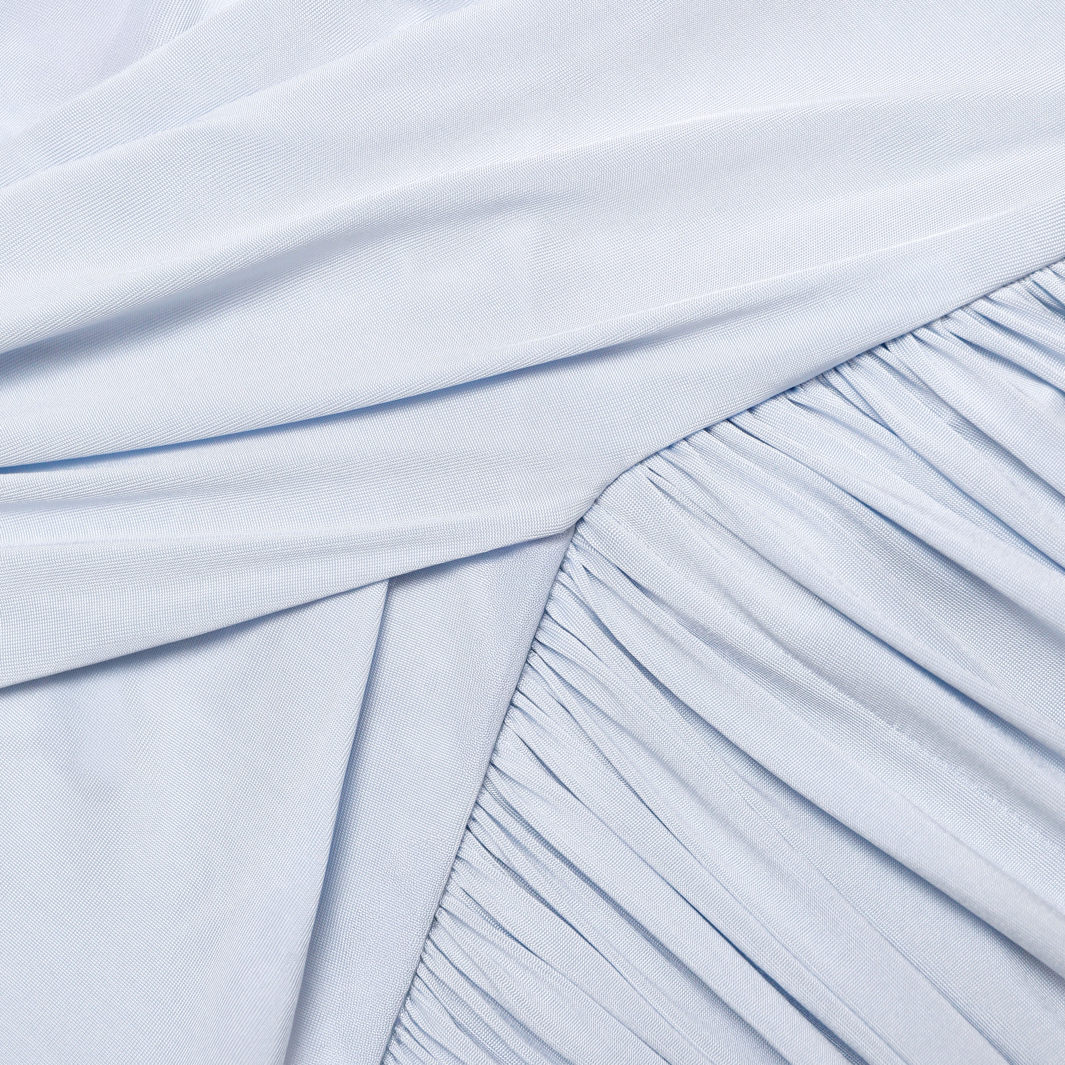 Blue Jersey Gathered Midi Dress