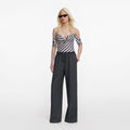 Grey Rhinestone Pinstripe Trousers