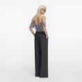 Grey Rhinestone Pinstripe Trousers