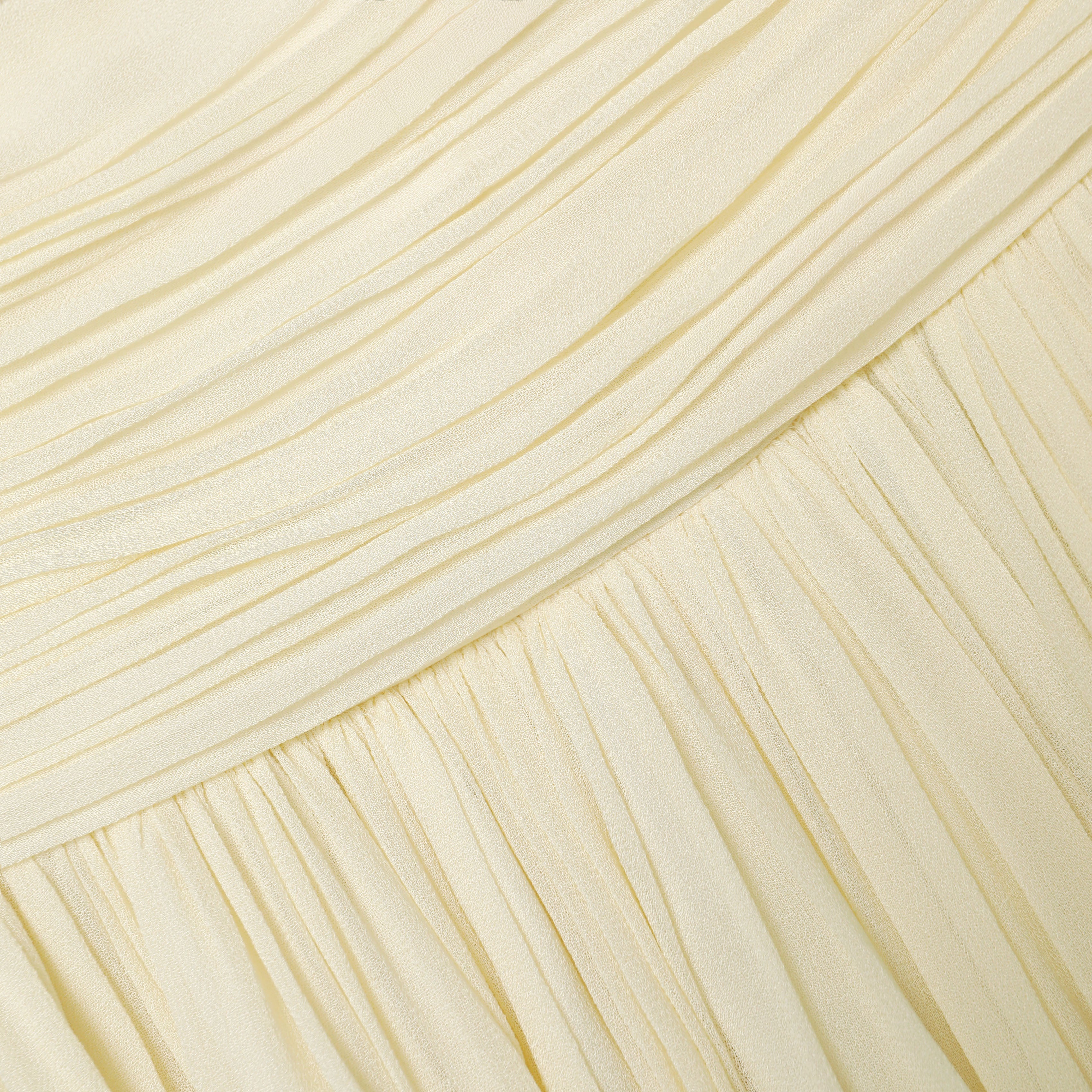 Yellow Georgette Scarf Midi Dress