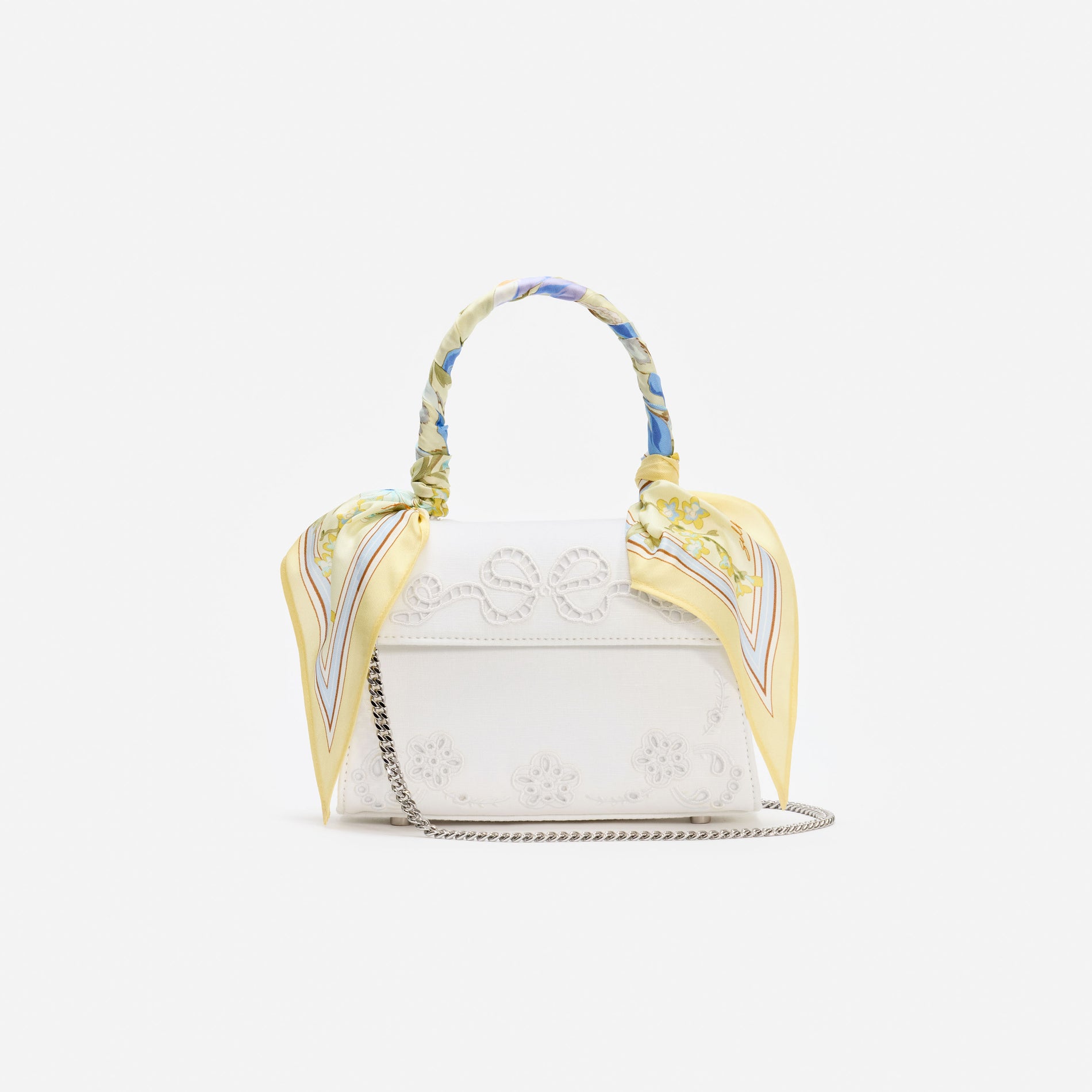 Cream Linen Yellow Floral Mini Bag