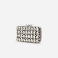 Black Satin Crystal Clutch Bag