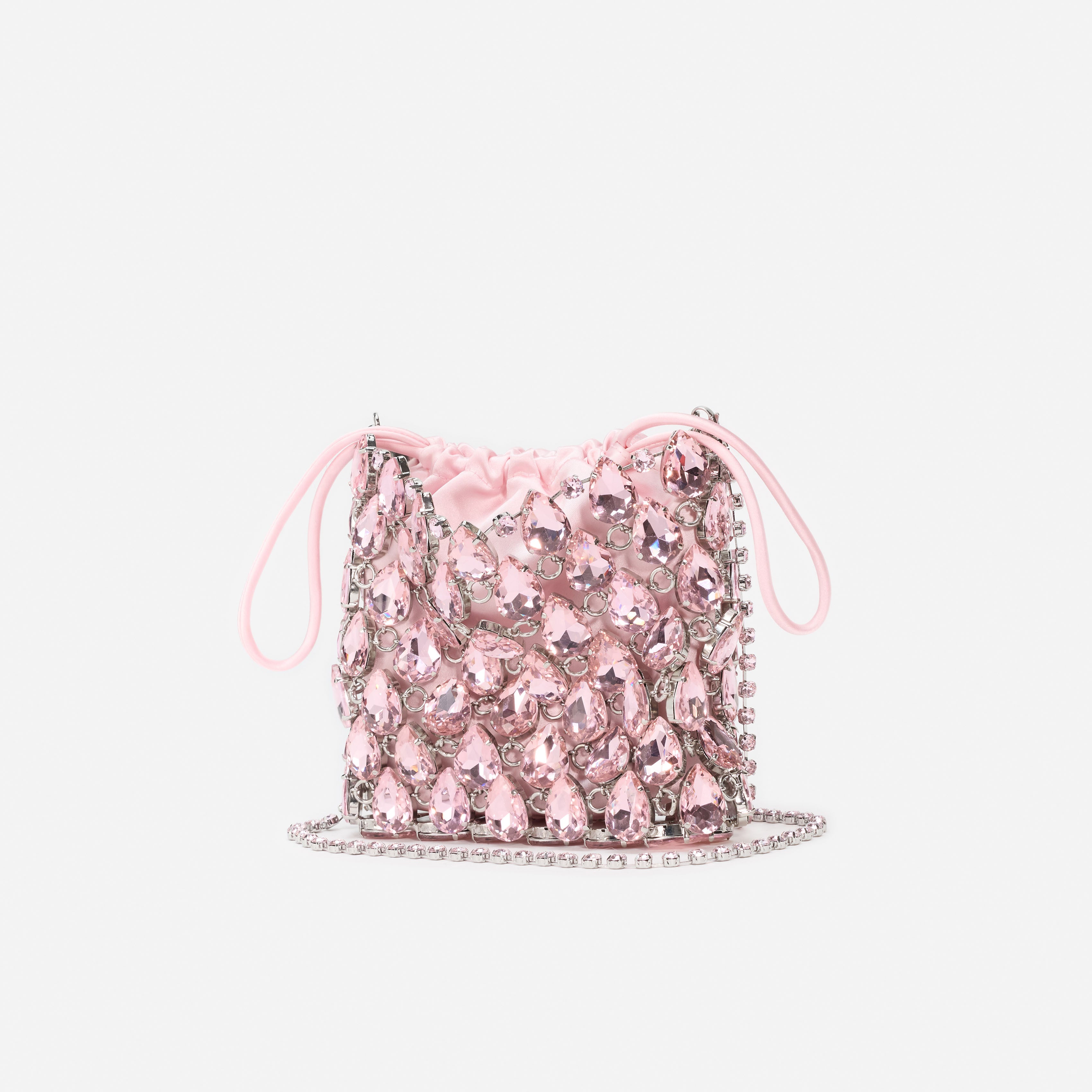 Pink Crystal Chainmail Mini Bag