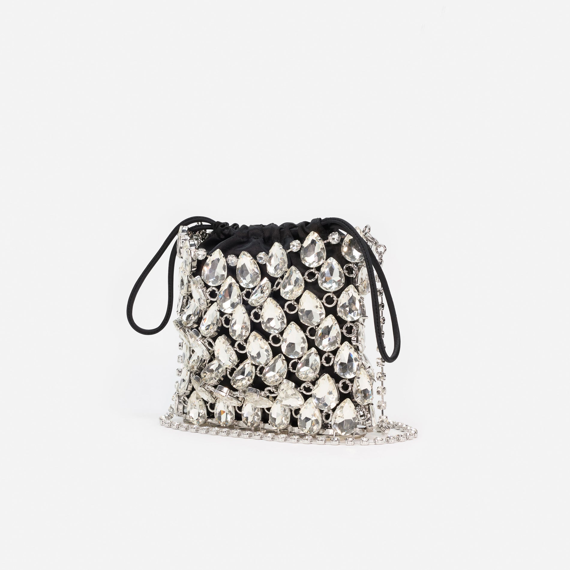 Silver Crystal Chainmail Mini Bag