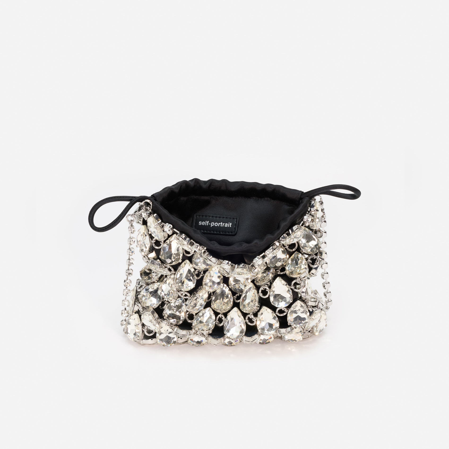 Silver Crystal Chainmail Mini Bag