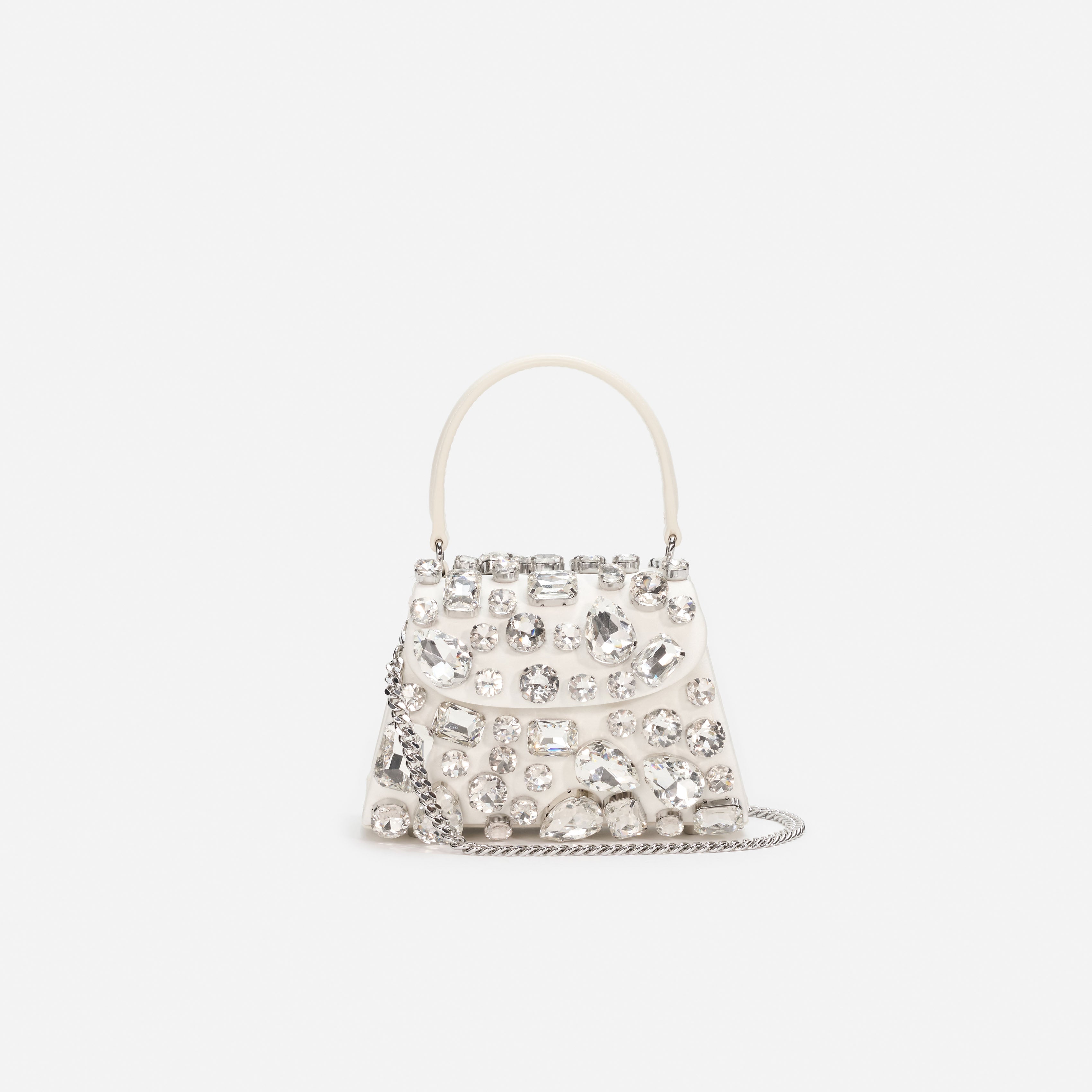 Cream Multi Crystal Mini Bag