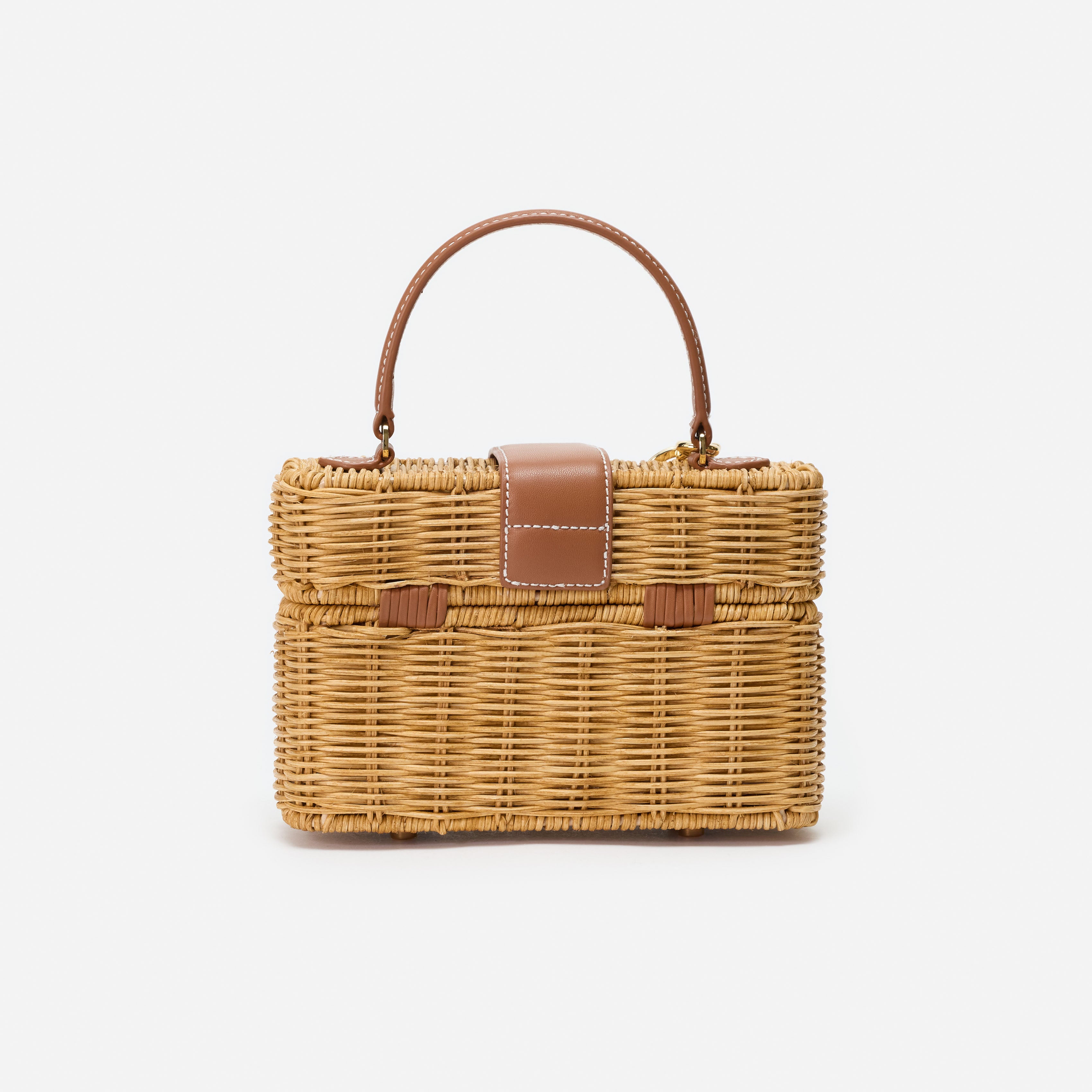 Rattan Cherry Charm Mini Basket Bag