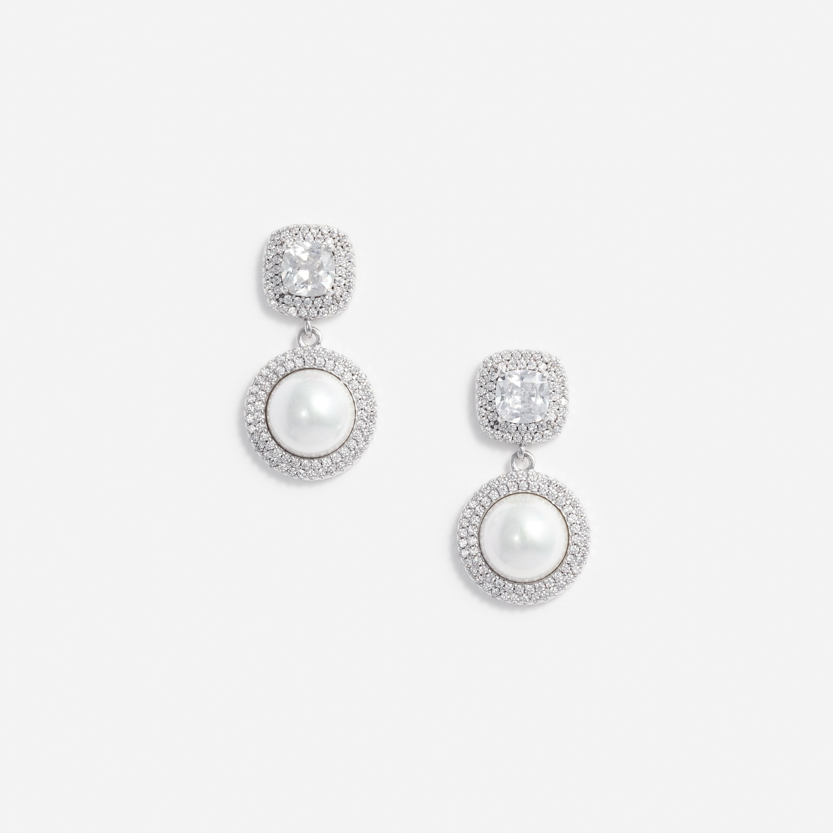 Silver Pearl Drop Earrings