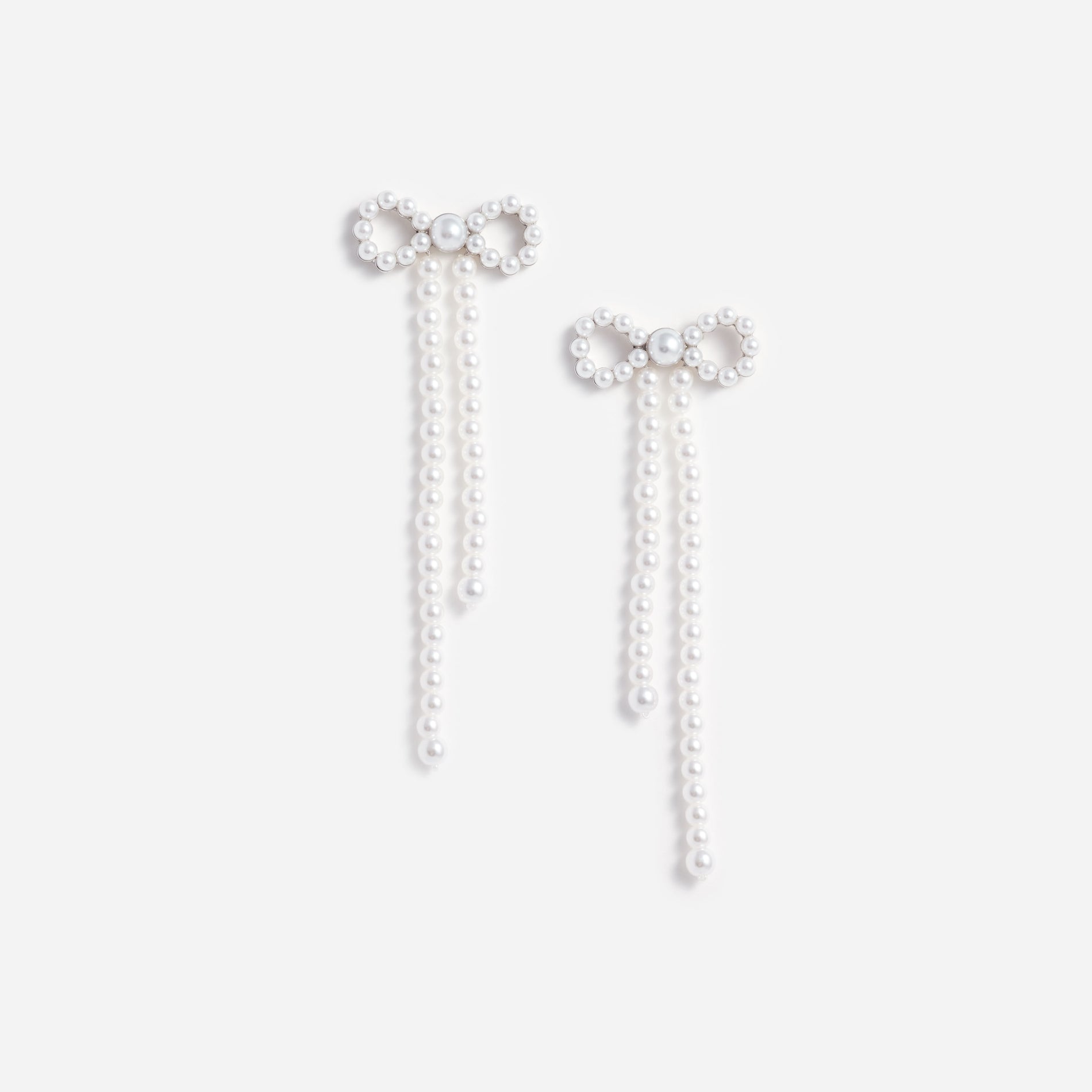 Pearl Bow Dangle Earrings