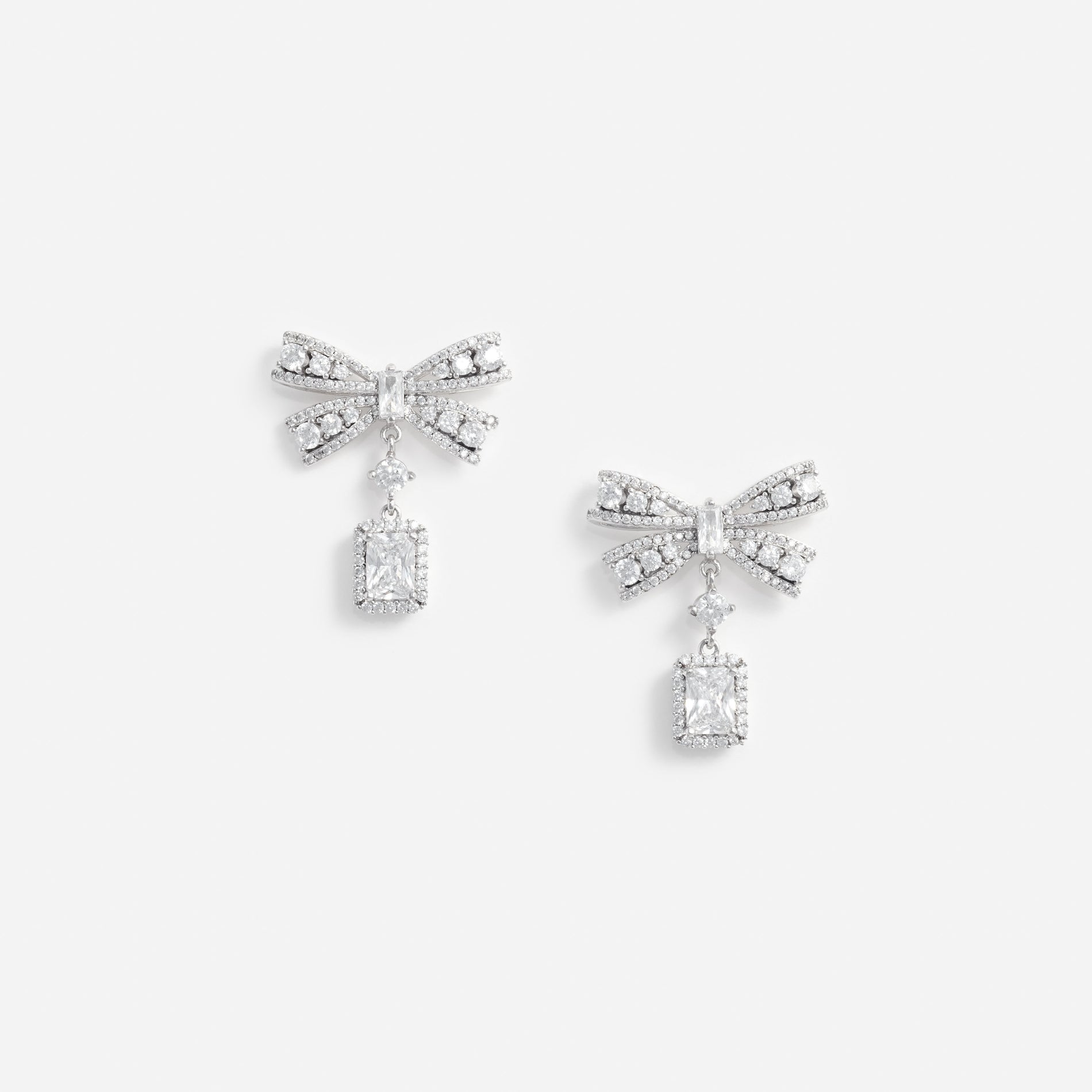Bow Crystal Drop Earrings