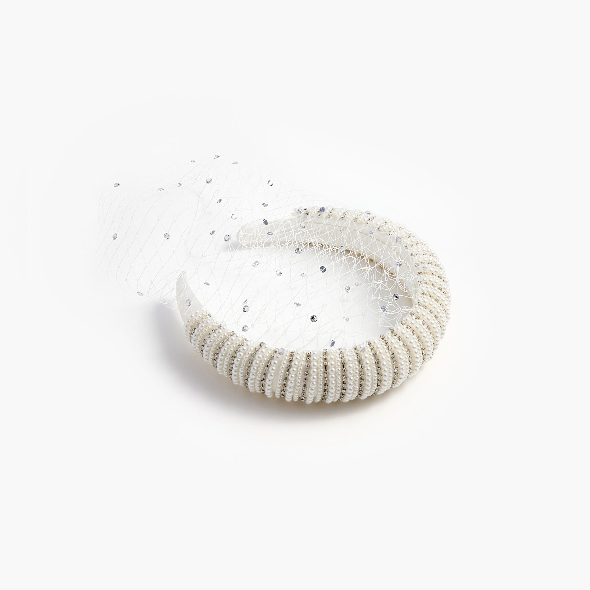 Crystal Embellished Veil Headband