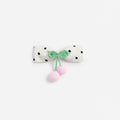 Cream Polka Dot Cherry Motif Hair Clip