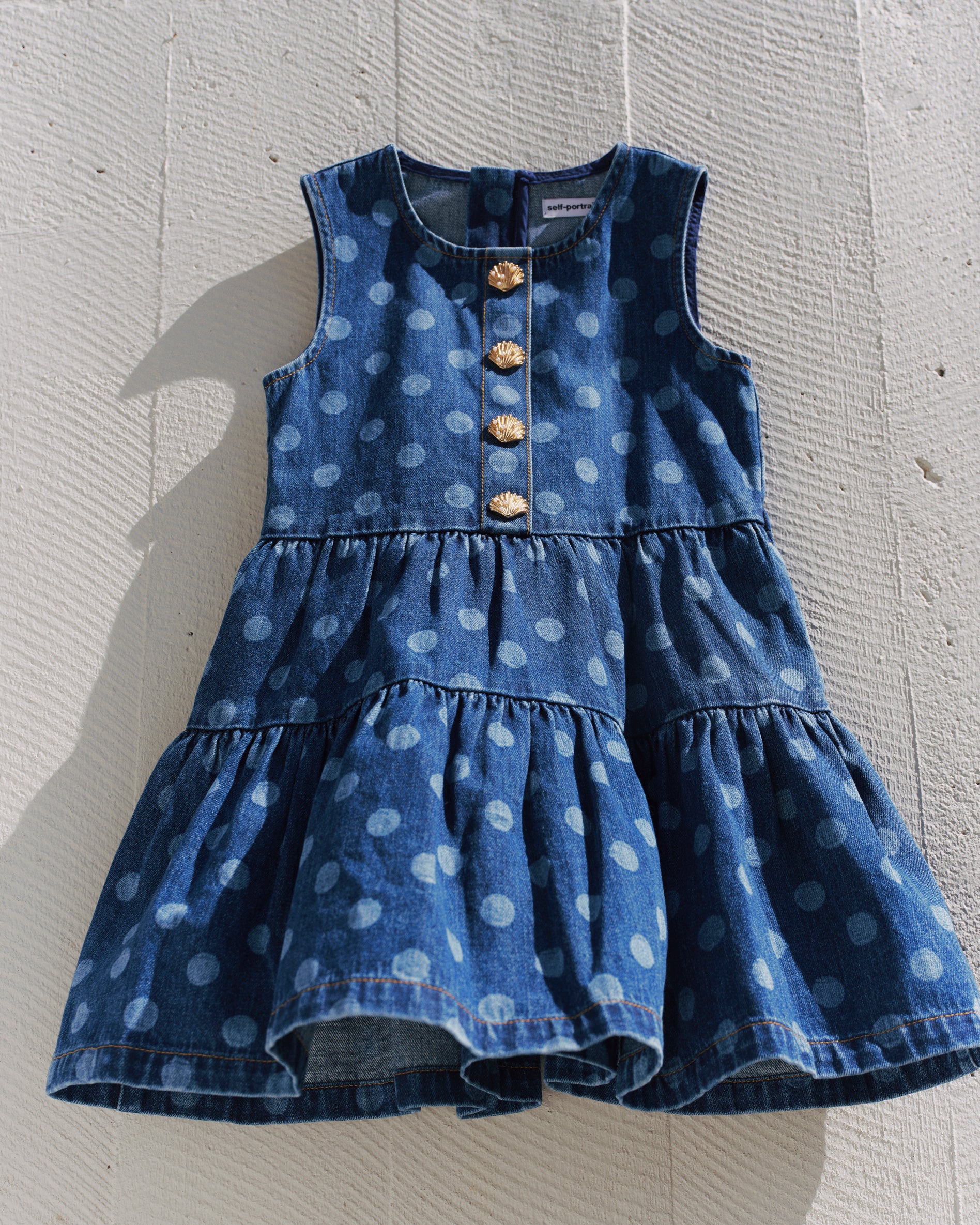 Polka Dot Denim Dress