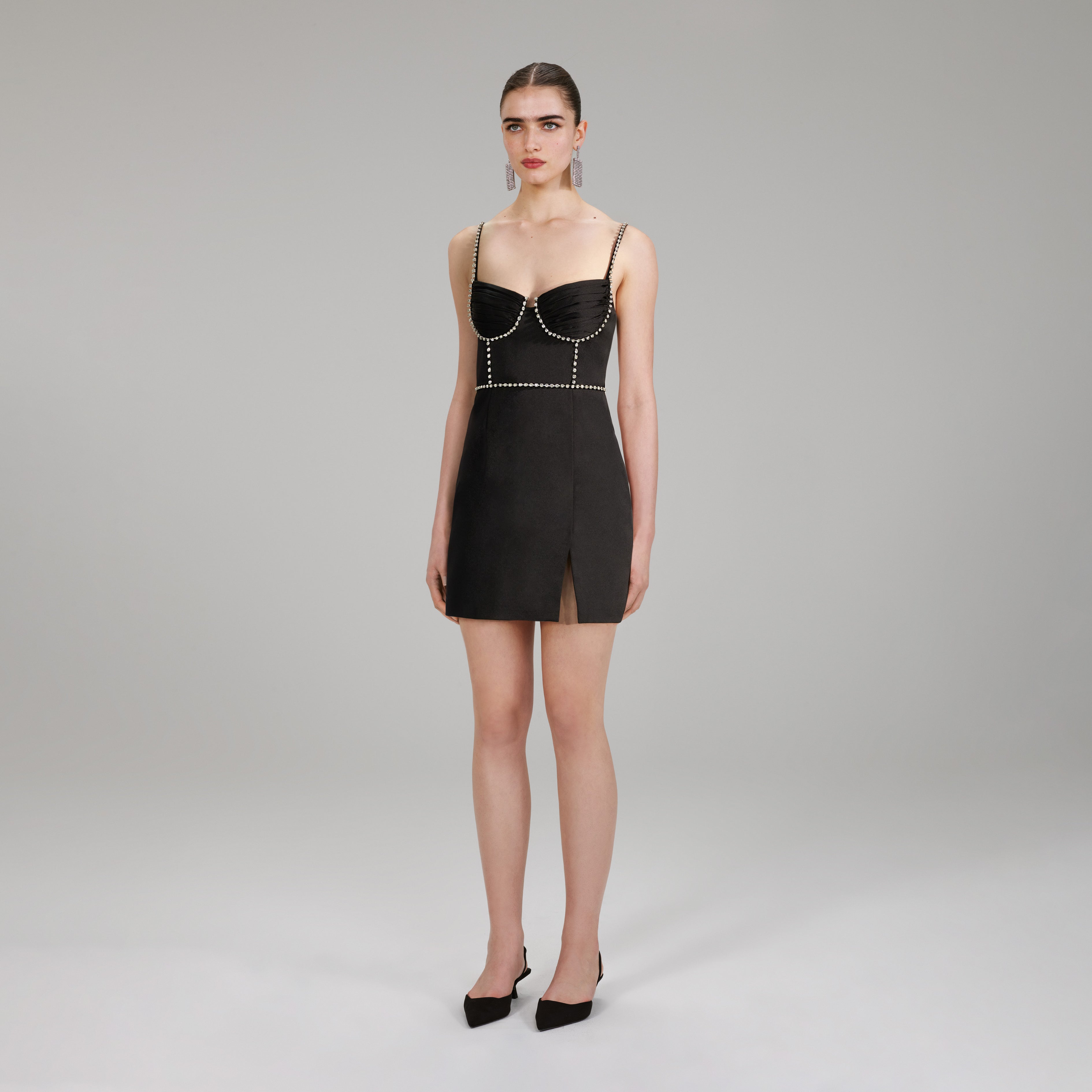 Bonded Satin Mini Dress