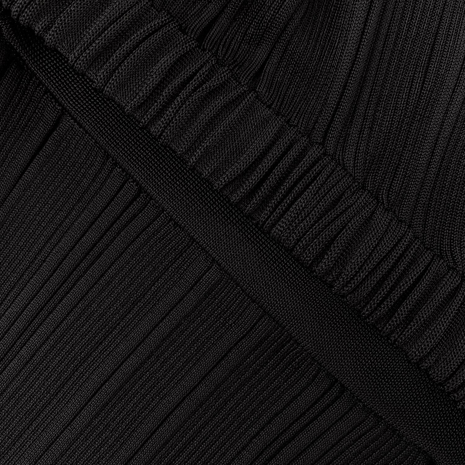 블랙 니트 미디 드레스