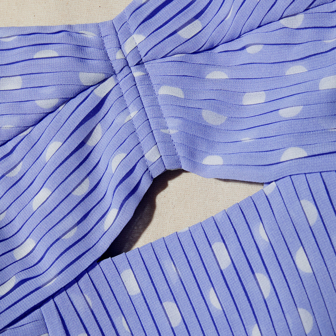 Lilac Polka Dot Tiered Chiffon Midi Dress