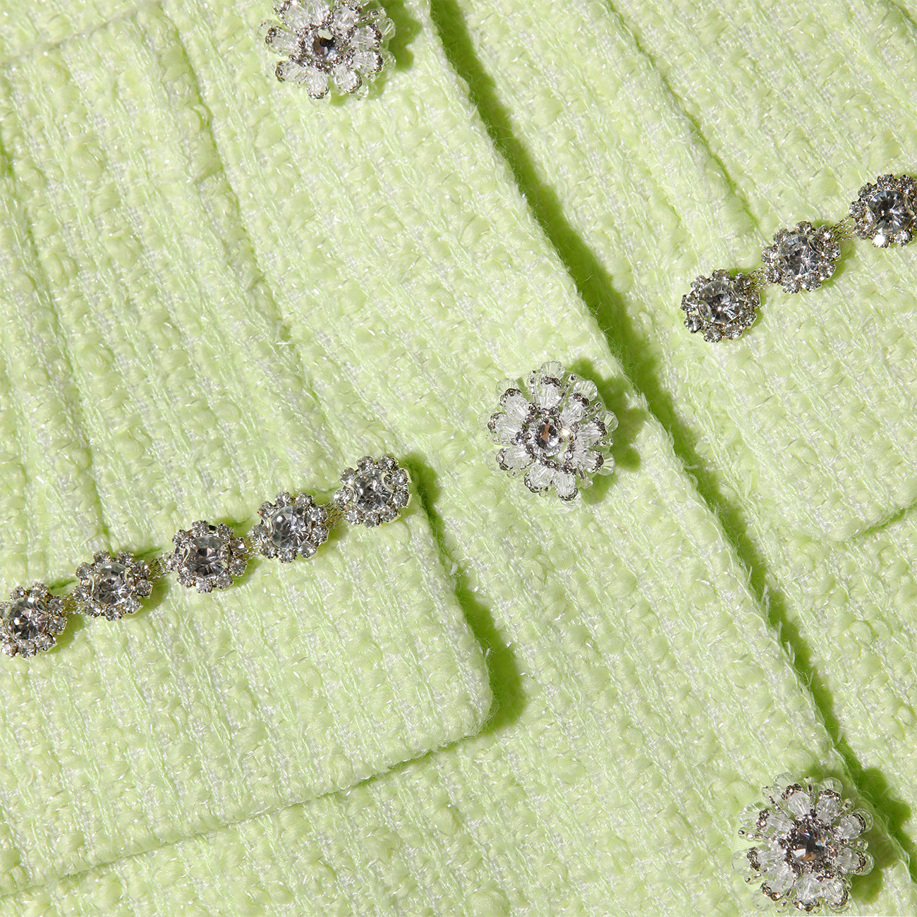 Lime Boucle Mini Skirt