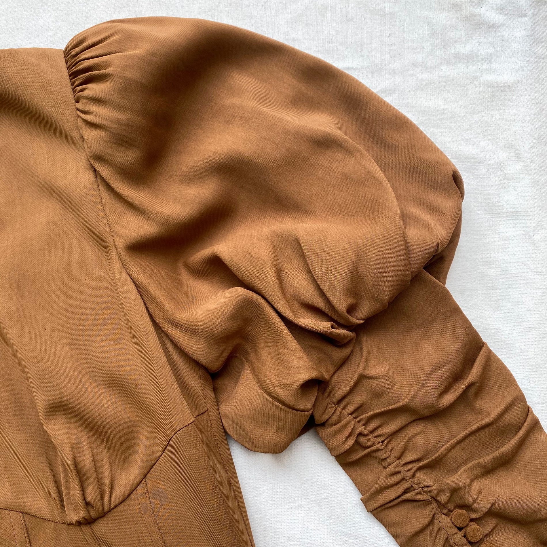 A close up of the fabric for the Puff Sleeve Midi Dress